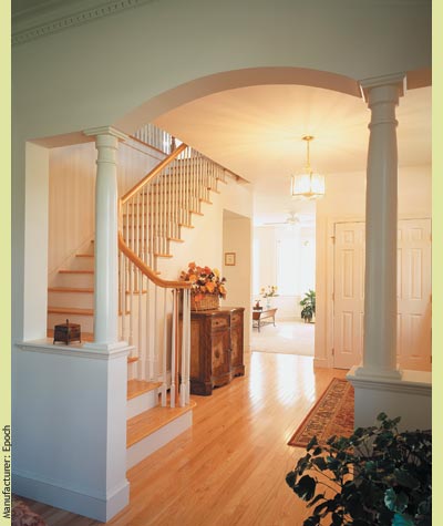 A sunlit passageway made elegant with a simple arch and columns - Manufacturer:  Epoch