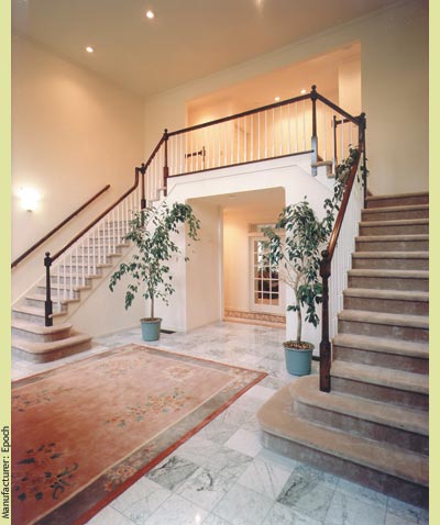 A vestibule and double staircase worthy of Scarlet and Rhet Butler - Manufacturer:  Epoch